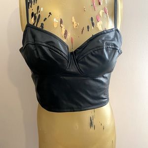 Pleather Crop Top